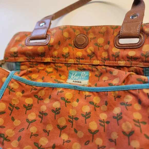 Fossil Vintage Birdcage Key-per Keyper Coated Canvas - Picture 12 of 13